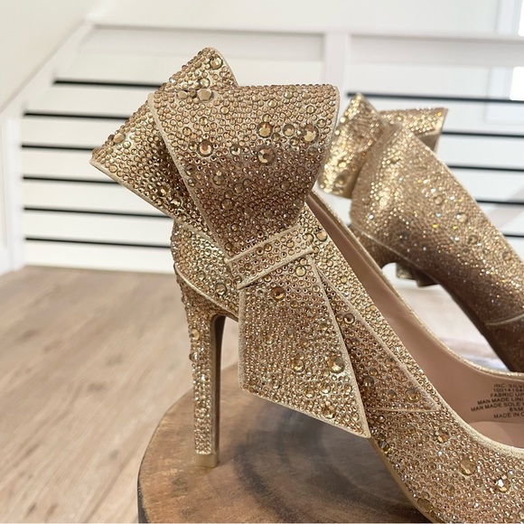 NWT 6.5 7.5 bow INC International concepts sparkly heels - Picture 3 of 13
